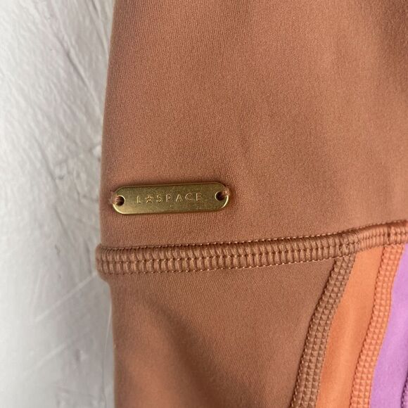 NWT L*‎ Space Wren 7/8 Length Orange Striped Legging Athleisure Size S $125 - Picture 9 of 10